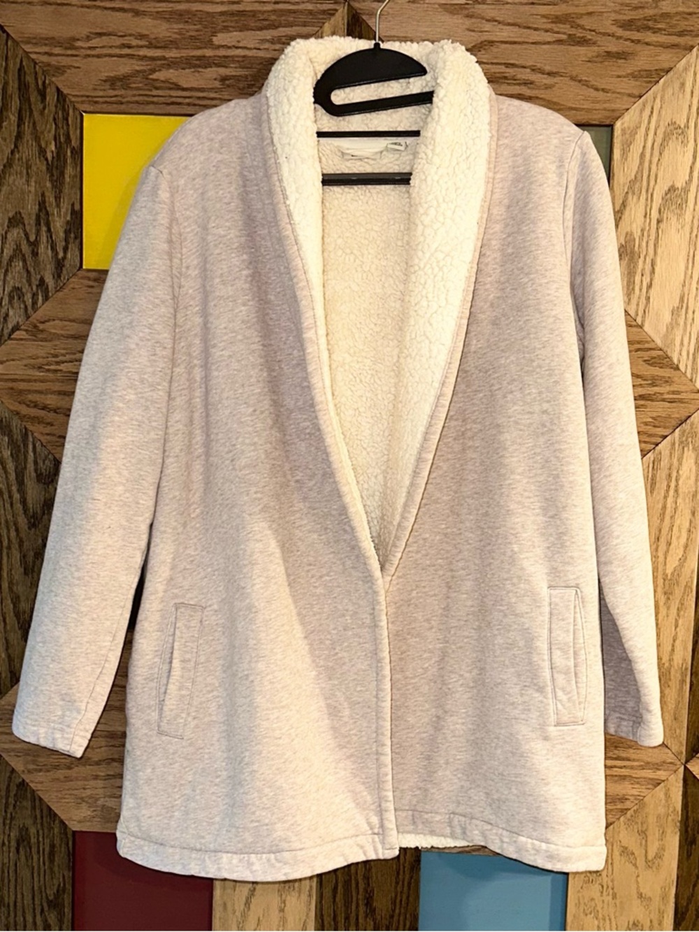 L.L. Bean Sherpa Jacket Women’s 1912 French Terry Open Cardigan Coat Cozy Sz M - Picture 2 of 9